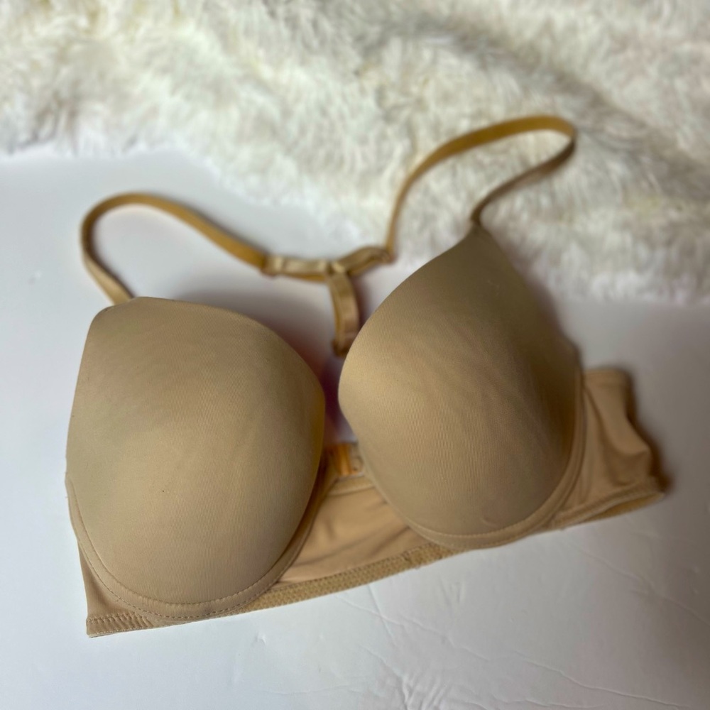 PINK Victoria's Secret Tan Front Closure 34C Padded Bra